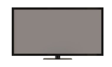 düz plazma televizyon ekranı üzerinde beyaz izole