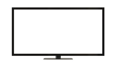 düz plazma televizyon ekranı üzerinde beyaz izole