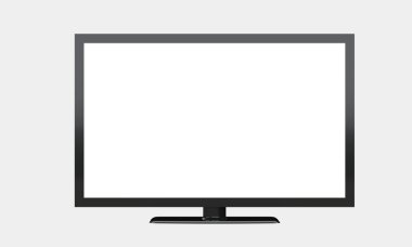 düz plazma televizyon ekranı üzerinde beyaz izole