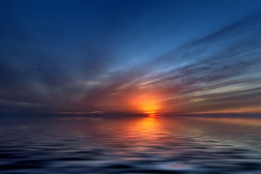 su üzerinde günbatımı sunrise Sun yansıma