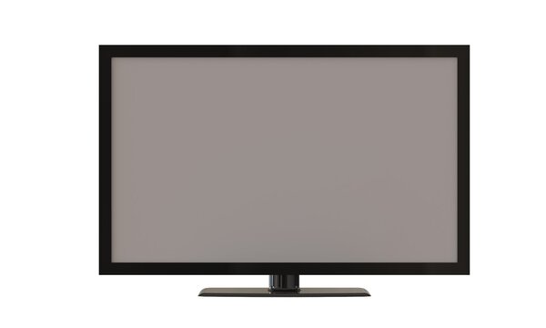 Flat plasma television screen isolated on white