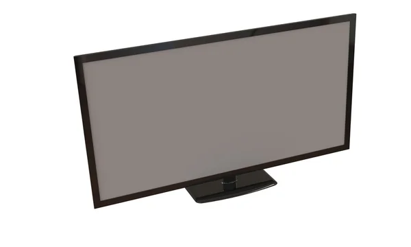 Plana tela de televisão de plasma isolado no branco — Fotografia de Stock