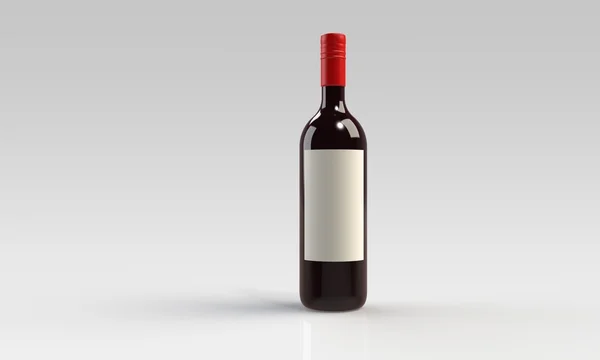 En flaska rött eller vitt vin och glas isolerade på vit — Stockfoto