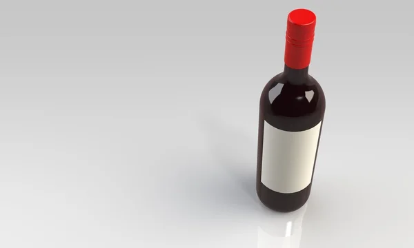 Ένα μπουκάλι κόκκινο ή λευκό κρασί και γυαλί που απομονώνονται σε λευκό — Φωτογραφία Αρχείου