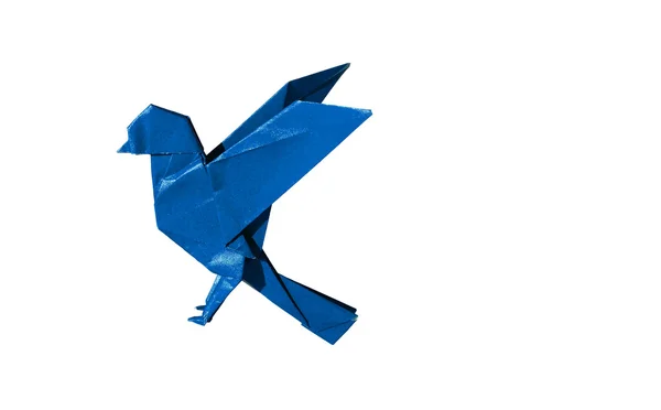 Pájaro azul de origami Robin aislado en blanco — Foto de Stock