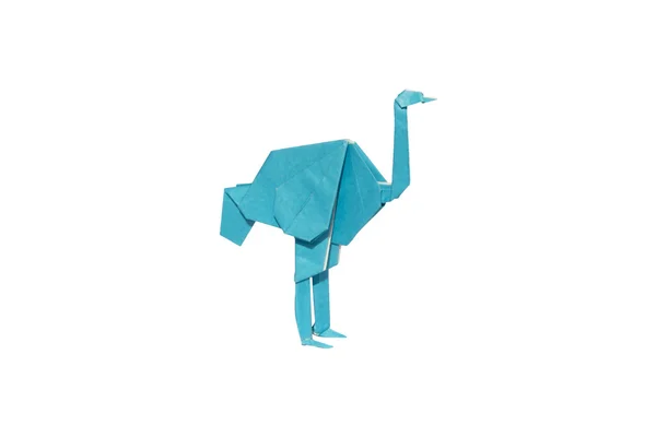 Cyan blå origami struts isolerad på vit — Stockfoto