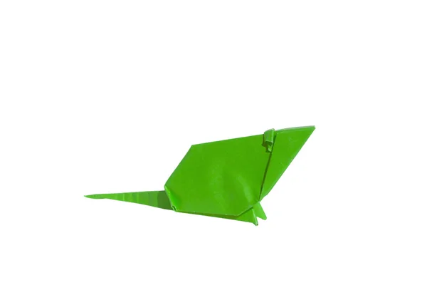 Witte origami muis geïsoleerd op wit — Stockfoto