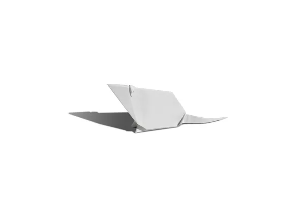 Rato origami branco isolado em branco — Fotografia de Stock