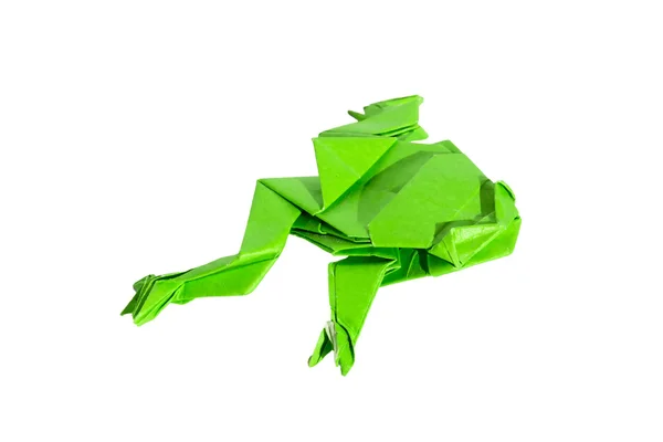 Origami grenouille isolée sur blanc — Photo
