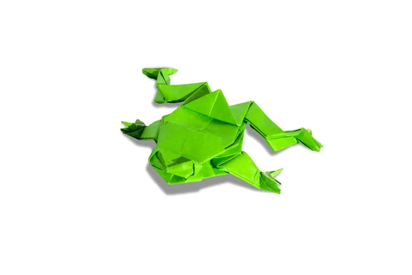 Origami-Frosch isoliert auf weiß — Stockfoto