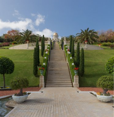 Bahai temple and gardens in Haifa clipart