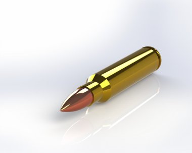 tüfek mermi üzerinde beyaz izole