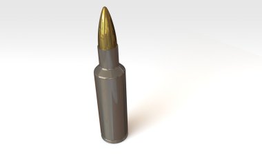 tüfek mermi üzerinde beyaz izole