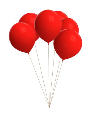 Beyaz üzerine izole kırmızı balonlar