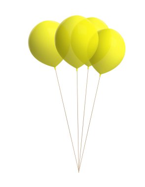Sarı balon üzerinde beyaz izole