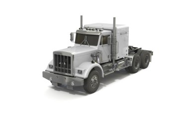 Beyaz kamyon üzerinde beyaz izole