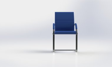 beyaz izole zarif mavi ofis koltuğu