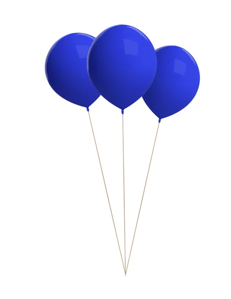 Balões azuis isolados sobre branco — Fotografia de Stock