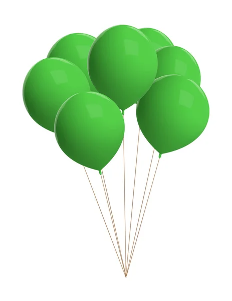 Groene ballonnen geïsoleerd op wit — Stockfoto