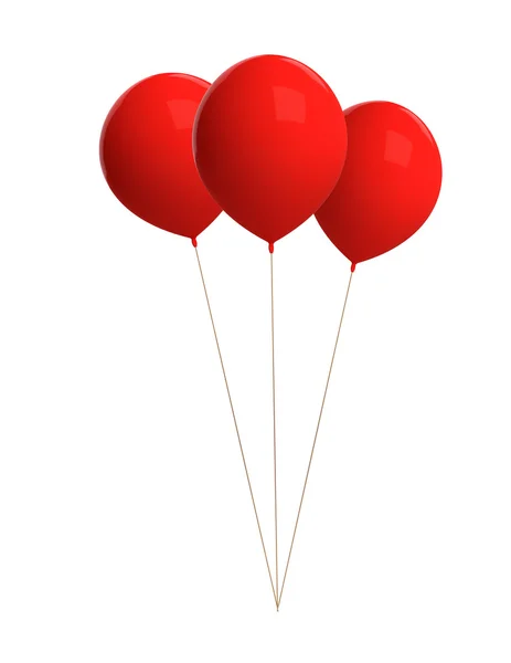 Globos rojos aislados en blanco — Foto de Stock