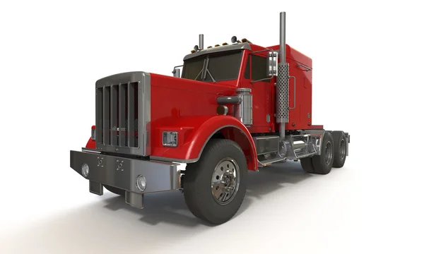 Червона вантажівка ізольована на білому — стокове фото