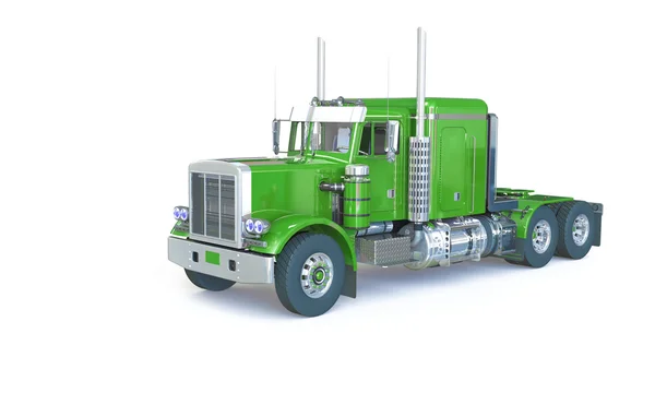 Groene vrachtwagen geïsoleerd op wit — Stockfoto