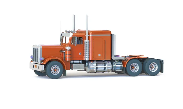 Oranje vrachtwagen geïsoleerd op wit — Stockfoto