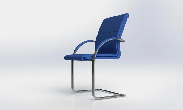 Elegant blå kontorsstol isolerad på vit — Stockfoto