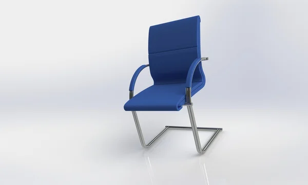 Elegante silla de oficina azul aislada en blanco —  Fotos de Stock