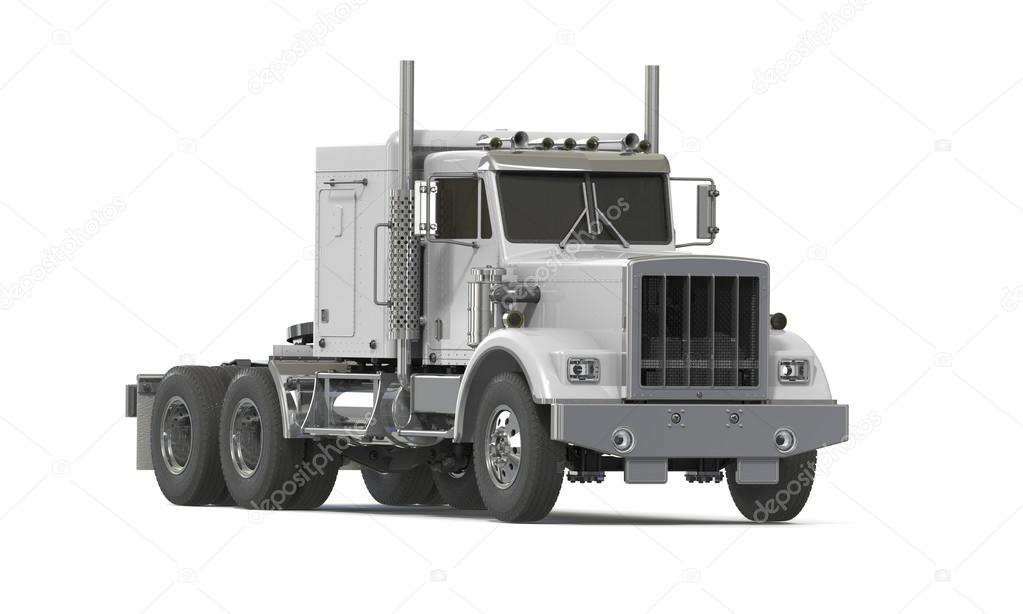 White truck isolated on white