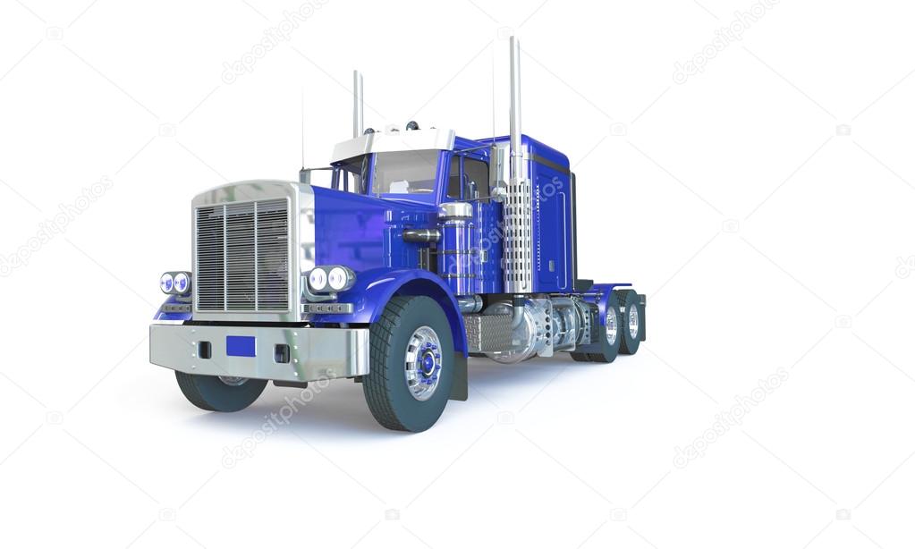 Blue truck isolated on white