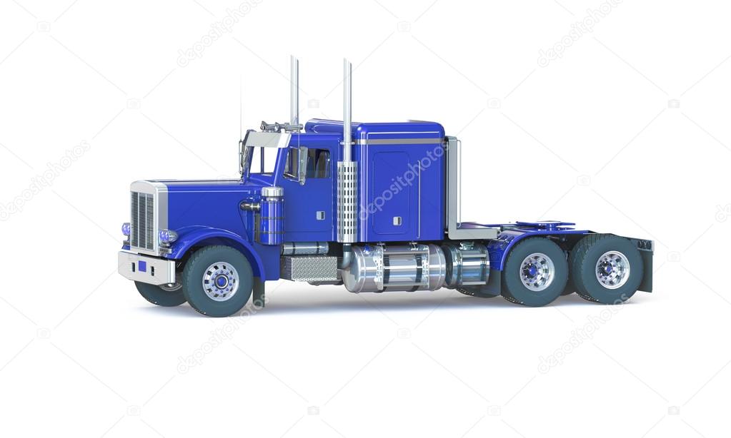 Blue truck isolated on white
