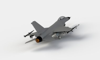 iniş üzerinde beyaz izole kapalı alarak bir f-16 savaş uçağı modeli