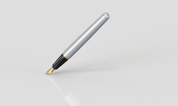 Een elegante goud en zilver pen geïsoleerd op wit — Stockfoto