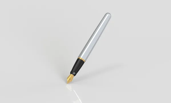 Een elegante goud en zilver pen geïsoleerd op wit — Stockfoto