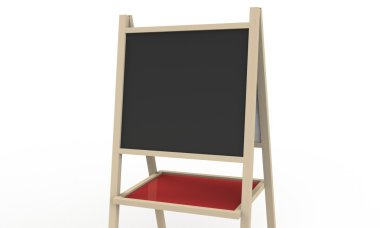 siyah tuval üzerine beyaz izole şövale üzerinde