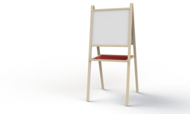 Beyaz tuval üzerine beyaz izole şövale üzerinde