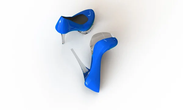 Een elegante blauw schoenen geïsoleerd op wit — Stockfoto