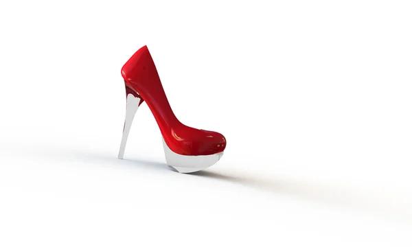 Un paio di eleganti scarpe rosse isolate su bianco — Foto Stock