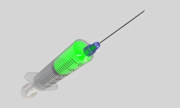 A syringe with fluid  isolated on white — Stock Photo, Image