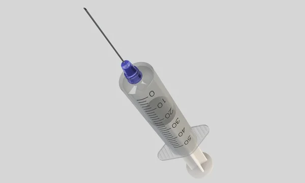 A syringe with fluid  isolated on white — Stock Photo, Image