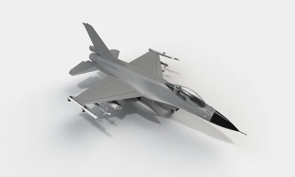 Model f16 stíhací letoun vzlétl přistání izolovaných na bílém — Stock fotografie