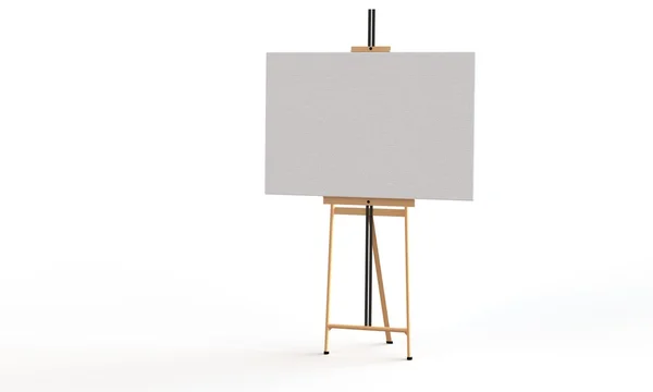 White canvas on easel isolated on white — Stock Photo, Image