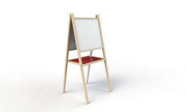 Beyaz tuval üzerine beyaz izole şövale üzerinde