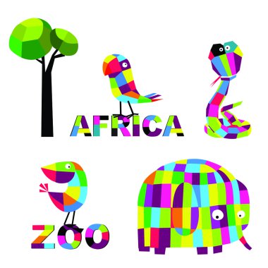 vektör hayvanlarla ayarla