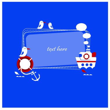 Deniz temalı vektör çerçeve