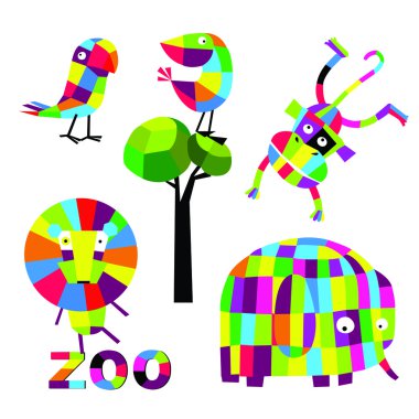 vektör hayvanlarla ayarla