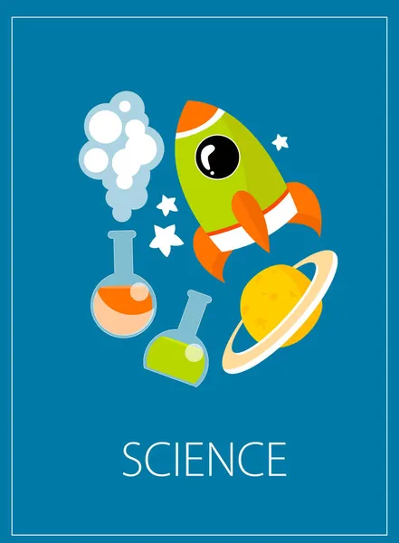 科学ベクトルポスター 小学生用のカード — ストックベクタ
