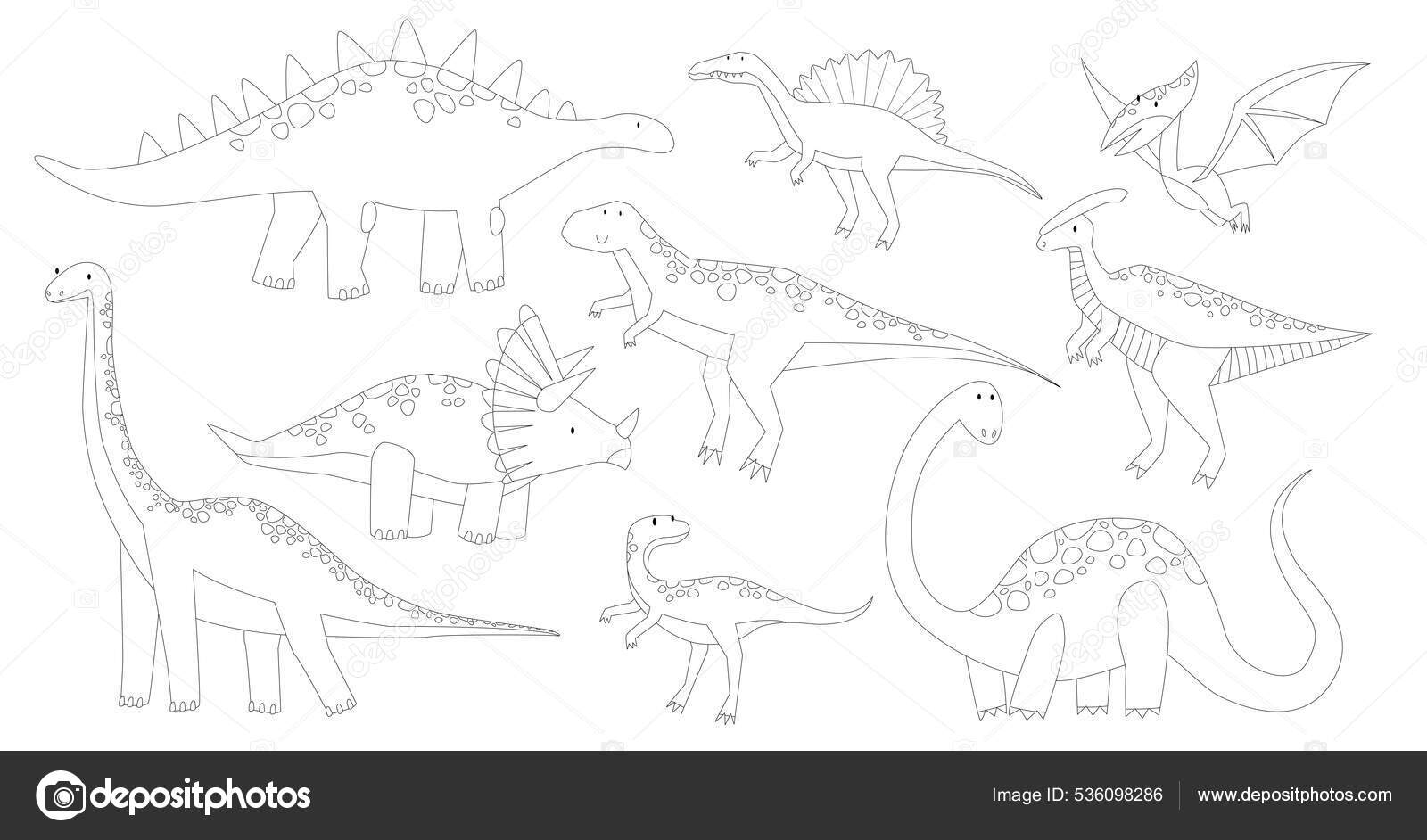 Desenho de dinossauros para colorir