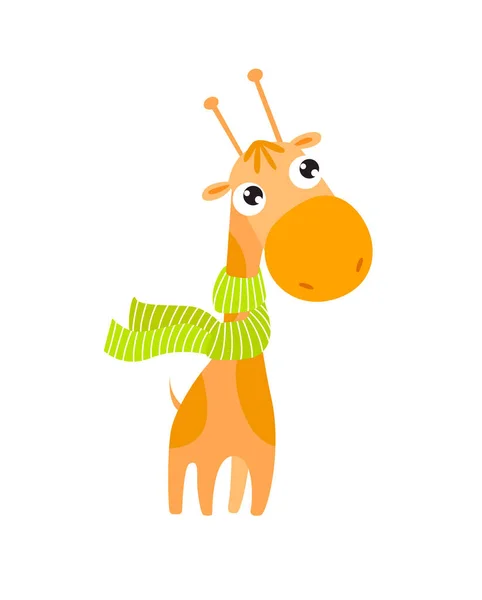 Print Cute Vector Giraffe Little Cartoon Giraffe African Animal Wild — Stockový vektor